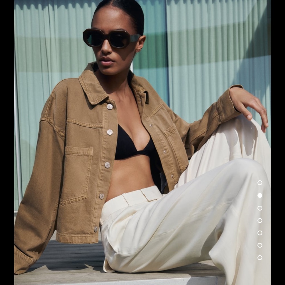 Cropped Denim Overshirt